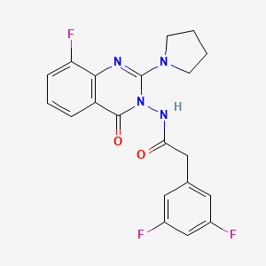 2-(3,5-difluorophenyl)-N-(8-fluoro-4-oxo-2-pyrrolidin-1-yl-4H-quinazolin-3-yl)acetamide