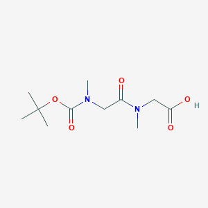 B1394920 2-(2-((tert-Butoxycarbonyl)(methyl)amino)-N-methylacetamido)acetic acid CAS No. 56612-14-7