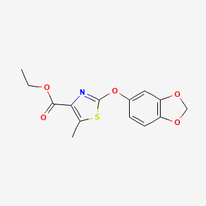 Ethyl 2-(1,3-benzodioxol-5-yloxy)-5-methyl-1,3-thiazole-4-carboxylate