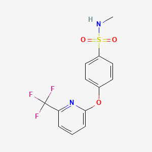 molecular formula C13H11F3N2O3S B1394936 N-甲基-4-{[6-(三氟甲基)吡啶-2-基]氧基}苯磺酰胺 CAS No. 1257535-22-0