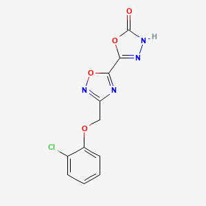 molecular formula C11H7ClN4O4 B1394950 5-{3-[(2-Chlorophenoxy)methyl]-1,2,4-oxadiazol-5-yl}-1,3,4-oxadiazol-2(3H)-one CAS No. 1215453-59-0