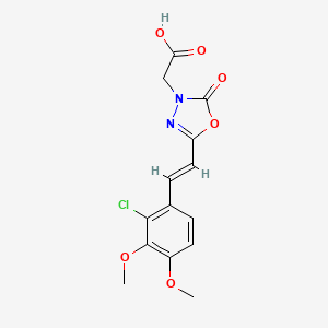 [5-[(E)-2-(2-Chloro-3,4-dimethoxyphenyl)vinyl]-2-oxo-1,3,4-oxadiazol-3(2H)-yl]acetic acid