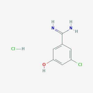 molecular formula C7H8Cl2N2O B1394956 3-Chloro-5-hydroxybenzenecarboximidamide hydrochloride CAS No. 1216630-94-2