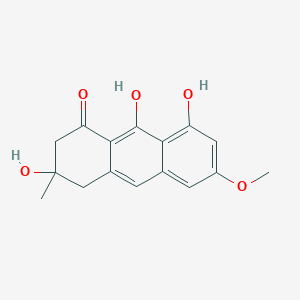 molecular formula C16H16O5 B13949562 1(2H)-Anthracenone, 3,4-dihydro-3,8,9-trihydroxy-6-methoxy-3-methyl- CAS No. 93798-36-8