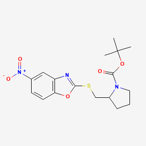 2-(5-Nitro-benzooxazol-2-ylsulfanylmethyl)-pyrrolidine-1-carboxylic acid tert-butyl ester