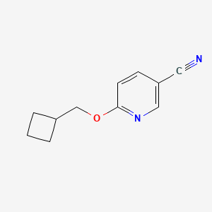 molecular formula C11H12N2O B1394959 6-(Cyclobutylmethoxy)nicotinonitrile CAS No. 1235441-52-7