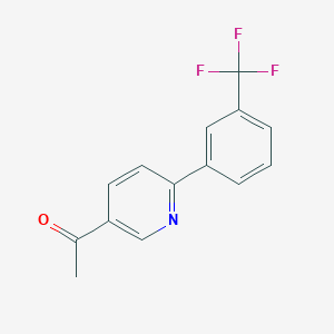 molecular formula C14H10F3NO B1394961 1-{6-[3-(三氟甲基)苯基]吡啶-3-基}乙酮 CAS No. 1215562-44-9