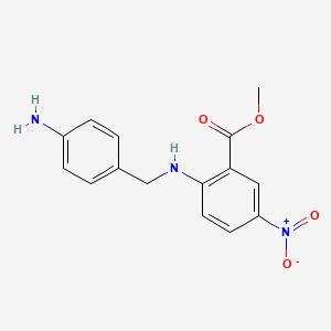 molecular formula C15H15N3O4 B1394978 Methyl 2-[(4-aminobenzyl)amino]-5-nitrobenzenecarboxylate CAS No. 1228183-73-0