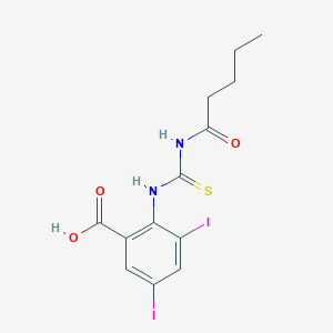 3,5-Diiodo-2-(pentanoylcarbamothioylamino)benzoic acid