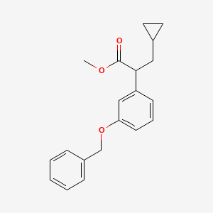 molecular formula C20H22O3 B13949892 Methyl 2-(3-(benzyloxy)phenyl)-3-cyclopropylpropanoate 