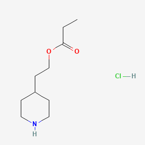 molecular formula C10H20ClNO2 B1395006 2-(4-哌啶基)乙基丙酸盐盐酸盐 CAS No. 184044-16-4