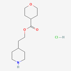 molecular formula C13H24ClNO3 B1395007 2-(4-Piperidinyl)ethyl tetrahydro-2H-pyran-4-carboxylate hydrochloride CAS No. 1219956-80-5
