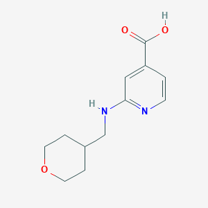 molecular formula C12H16N2O3 B1395012 2-[(Tetrahydro-2H-pyran-4-ylmethyl)amino]-isonicotinic acid CAS No. 1219960-34-5