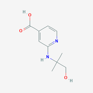 molecular formula C10H14N2O3 B1395016 2-[(2-羟基-1,1-二甲基乙基)氨基]-异烟酸 CAS No. 1220035-56-2
