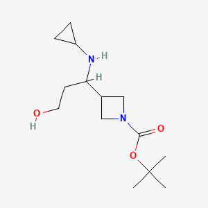 tert-Butyl 3-(1-(cyclopropylamino)-3-hydroxypropyl)azetidine-1-carboxylate