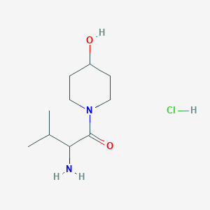 molecular formula C10H21ClN2O2 B1395024 2-Amino-1-(4-hydroxy-1-piperidinyl)-3-methyl-1-butanone hydrochloride CAS No. 1236272-30-2