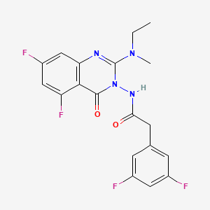 2-(3,5-difluorophenyl)-N-[2-(ethyl-methyl-amino)-5,7-difluoro-4-oxo-4H-quinazolin-3-yl]acetamide