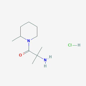 molecular formula C10H21ClN2O B1395035 2-氨基-2-甲基-1-(2-甲基-1-哌啶基)-1-丙酮盐酸盐 CAS No. 1220036-74-7