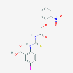 5-Iodo-2-[[2-(2-nitrophenoxy)acetyl]carbamothioylamino]benzoic acid