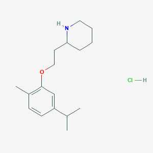 molecular formula C17H28ClNO B1395042 2-[2-(5-异丙基-2-甲基苯氧基)乙基]-哌啶盐酸盐 CAS No. 1220031-80-0