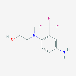 molecular formula C10H13F3N2O B1395060 2-[4-Amino(methyl)-2-(trifluoromethyl)anilino]-1-ethanol CAS No. 1183225-27-5