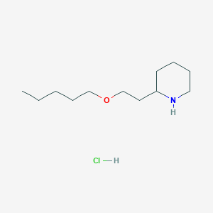 molecular formula C12H26ClNO B1395061 2-[2-(戊氧基)乙基]哌啶盐酸盐 CAS No. 1220028-75-0