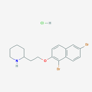 molecular formula C17H20Br2ClNO B1395062 2-{2-[(1,6-Dibromo-2-naphthyl)oxy]-ethyl}piperidine hydrochloride CAS No. 1219964-33-6