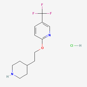 molecular formula C13H18ClF3N2O B1395065 2-[2-(4-Piperidinyl)ethoxy]-5-(trifluoromethyl)-pyridine hydrochloride CAS No. 1220030-39-6