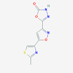 molecular formula C9H6N4O3S B1395074 5-[5-(2-甲基-1,3-噻唑-4-基)异恶唑-3-基]-1,3,4-恶二唑-2(3H)-酮 CAS No. 1217100-04-3