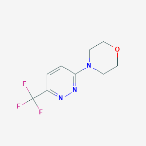 molecular formula C9H10F3N3O B1395075 4-[6-(三氟甲基)吡啶嗪-3-基]吗啉 CAS No. 1215530-49-6