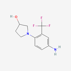 molecular formula C11H13F3N2O B1395084 1-[4-氨基-2-(三氟甲基)苯基]-3-吡咯烷醇 CAS No. 1220019-17-9