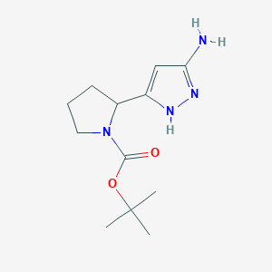 molecular formula C12H20N4O2 B1395089 tert-butyl 2-(5-amino-1H-pyrazol-3-yl)pyrrolidine-1-carboxylate CAS No. 1396967-66-0