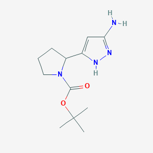 molecular formula C12H20N4O2 B1395089 叔丁基 2-(5-氨基-1H-吡唑-3-基)吡咯烷-1-甲酸酯 CAS No. 1396967-66-0