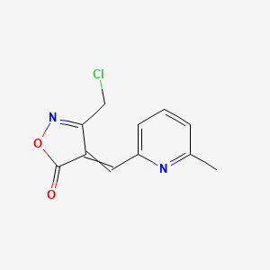 molecular formula C11H9ClN2O2 B1395096 (4E)-3-(Chloromethyl)-4-[(6-methylpyridin-2-YL)-methylene]isoxazol-5(4H)-one CAS No. 1142199-83-4