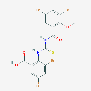 3,5-Dibromo-2-[(3,5-dibromo-2-methoxybenzoyl)carbamothioylamino]benzoic acid