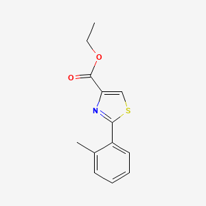 B1395100 2-(O-Tolyl)-thiazole-4-carboxylic acid ethyl ester CAS No. 885278-51-3