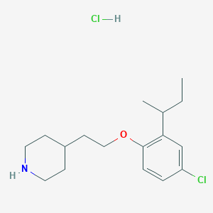 molecular formula C17H27Cl2NO B1395122 4-{2-[2-(叔丁基)-4-氯苯氧基]-乙基}哌啶盐酸盐 CAS No. 1219956-93-0