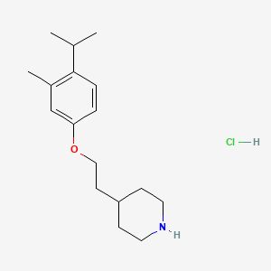 molecular formula C17H28ClNO B1395130 4-[2-(4-Isopropyl-3-methylphenoxy)ethyl]-piperidine hydrochloride CAS No. 1220017-13-9