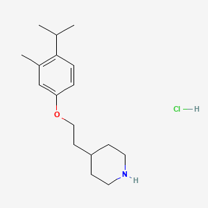 molecular formula C17H28ClNO B1395130 4-[2-(4-异丙基-3-甲基苯氧基)乙基]-哌啶盐酸盐 CAS No. 1220017-13-9