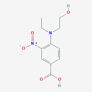 molecular formula C11H14N2O5 B1395132 4-[Ethyl(2-hydroxyethyl)amino]-3-nitrobenzoic acid CAS No. 1179291-89-4