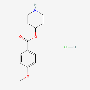 molecular formula C13H18ClNO3 B1395133 4-哌啶基 4-甲氧基苯甲酸盐酸盐 CAS No. 1220021-02-2