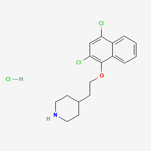 molecular formula C17H20Cl3NO B1395141 4-{2-[(2,4-Dichloro-1-naphthyl)oxy]-ethyl}piperidine hydrochloride CAS No. 1219982-67-8