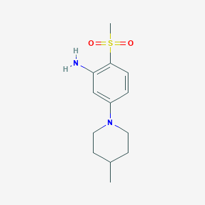 molecular formula C13H20N2O2S B1395147 5-(4-甲基-1-哌啶基)-2-(甲磺酰基)-苯胺 CAS No. 1220039-19-9