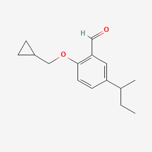 molecular formula C15H20O2 B1395150 5-(Sec-butyl)-2-(cyclopropylmethoxy)benzaldehyde CAS No. 883514-18-9