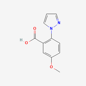molecular formula C11H10N2O3 B1395151 5-Methoxy-2-(1H-pyrazol-1-YL)benzoic acid CAS No. 1214622-45-3