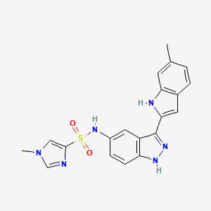 1-methyl-N-(3-(6-methyl-1H-indol-2-yl)-1H-indazol-5-yl)-1H-imidazole-4-sulfonamide