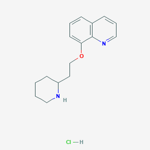 molecular formula C16H21ClN2O B1395189 8-[2-(2-哌啶基)乙氧基]喹啉盐酸盐 CAS No. 1220032-24-5