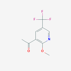 molecular formula C9H8F3NO2 B1395197 1-(5-(三氟甲基)-2-甲氧基吡啶-3-基)乙酮 CAS No. 944900-51-0
