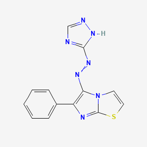 molecular formula C13H9N7S B13952108 6-Phenyl-5-[(1H-1,2,4-triazol-3-yl)azo]imidazo[2,1-b]thiazole CAS No. 58376-56-0