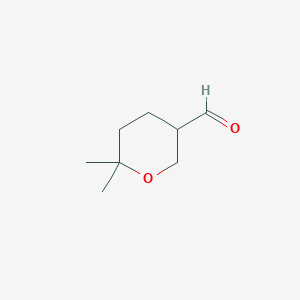 molecular formula C8H14O2 B1395221 6,6-dimethyltetrahydro-2H-pyran-3-carbaldehyde CAS No. 61007-06-5